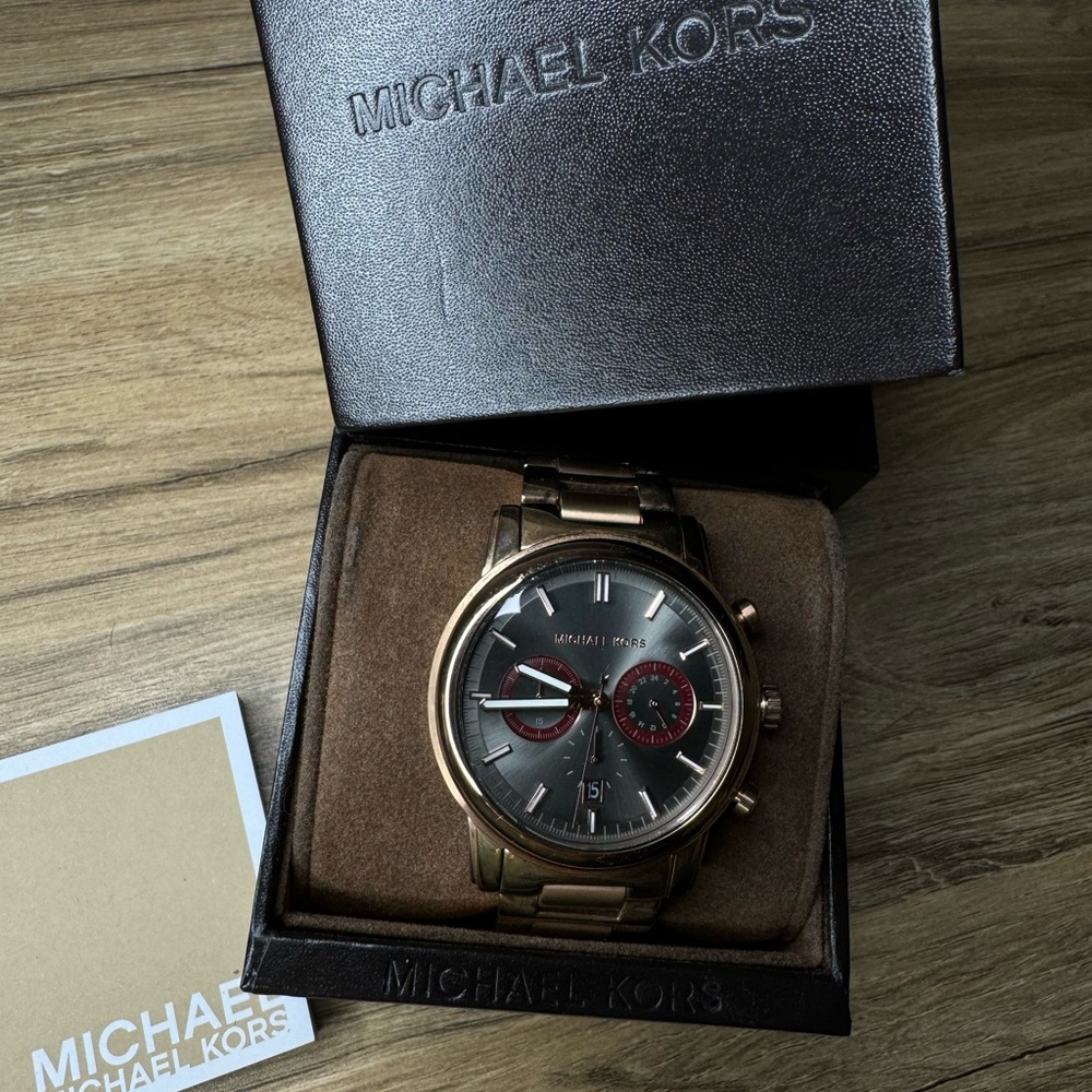 Michael Kors Gold and Black Chronograph Watch